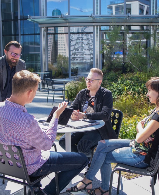 Texonica team meeting outdoors